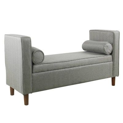 Rimo Upholstered Storage Bench Gray - HomePop | Target