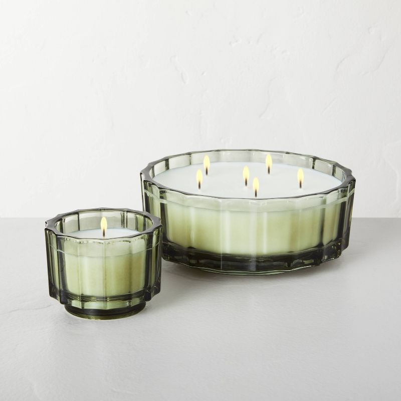 Balsam & Berry Fluted Green Glass Seasonal Jar Candle - Hearth & Hand™ with Magnolia | Target