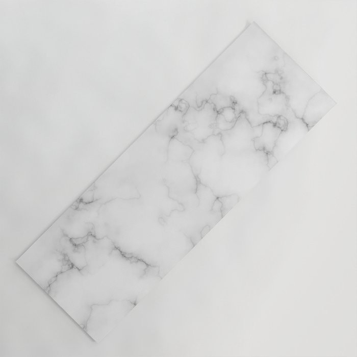 The Perfect Classic White with Grey Veins Marble Yoga Mat by artz_onsociety | Society6