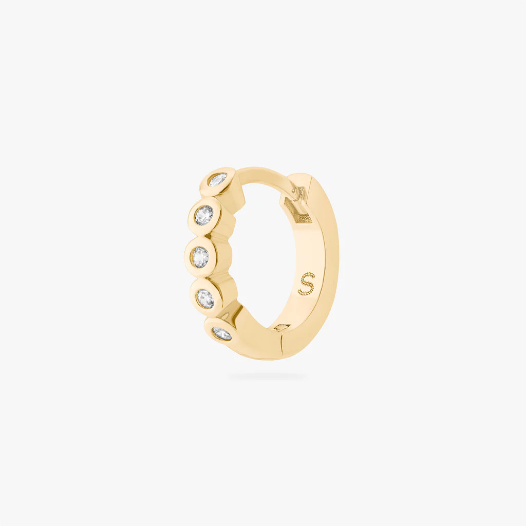 CZ Bezel Huggie | Studs