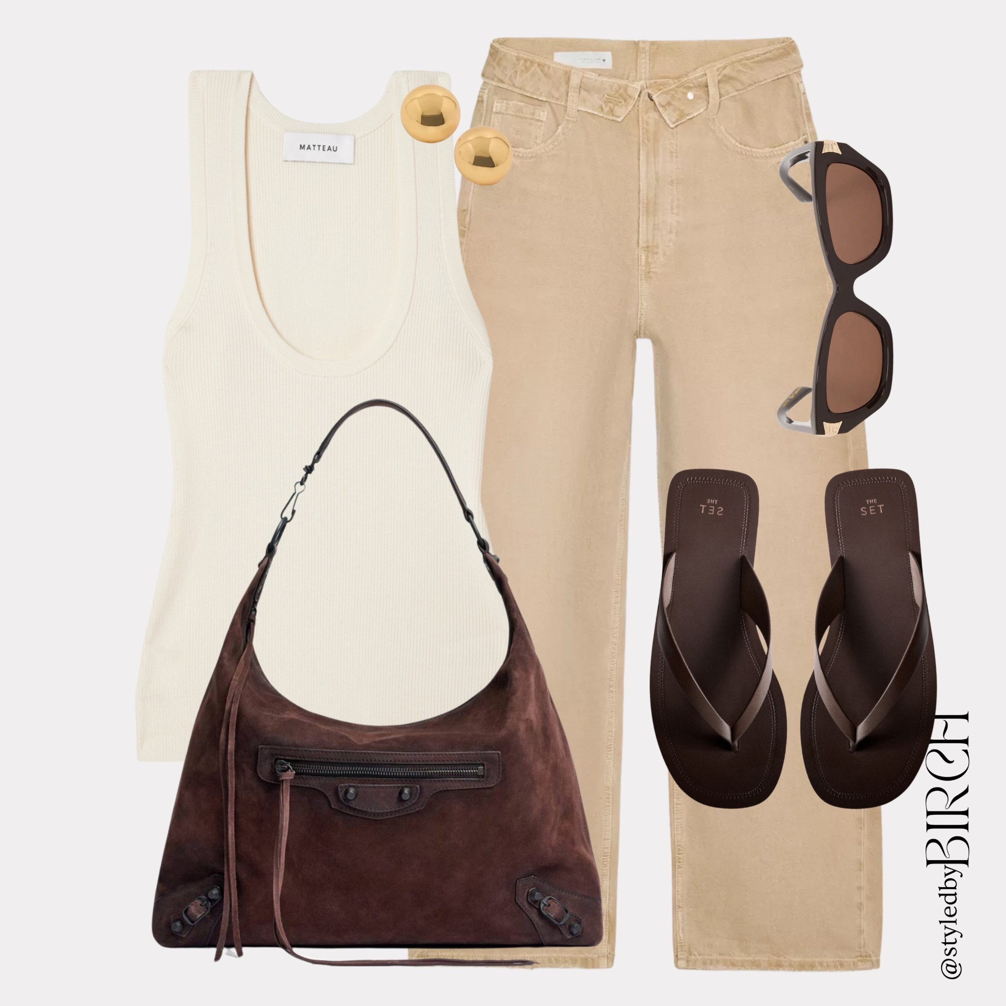 Friday energy… keep it cool, keep it chic 🤎✨

Sometimes the simplest outfits are the ones that hit the hardest and this is exactly that. Nothing more needed.

#ootd #outfitinspo #fridayvibes #neutralstyle #chicstyle

Tags 🏷️
Cream ribbed tank, tan straight leg jeans, dark brown suede shoulder bag, dark brown leather flip flops, gold ball stud earrings, tortoiseshell sunglasses

#LTKsummer #LTKeurope #LTKjeans