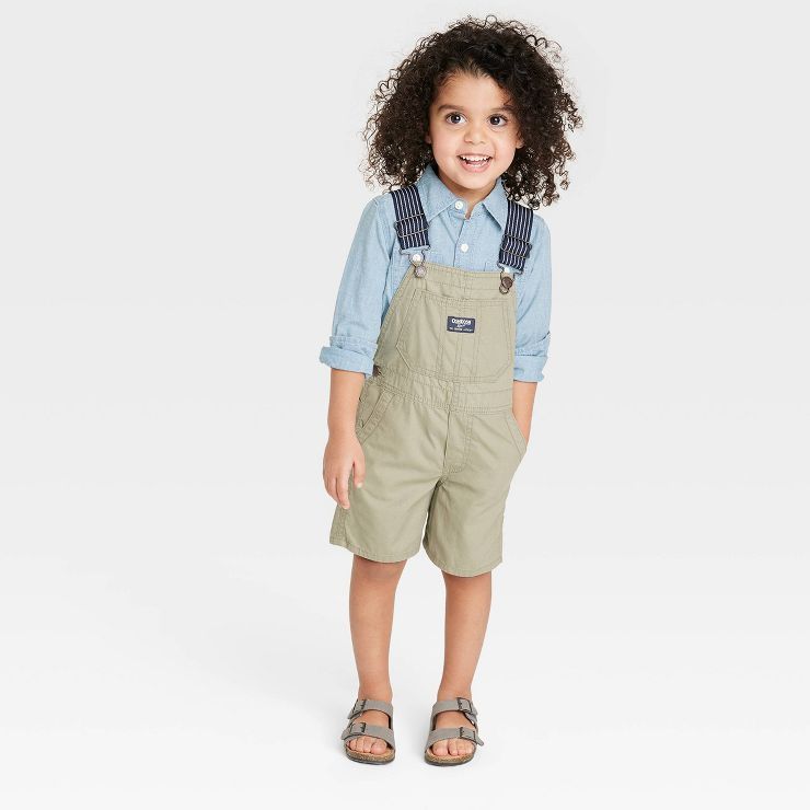 OshKosh B'gosh Toddler Boys' Solid Shortalls - Olive Green | Target