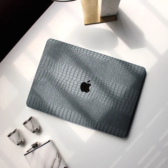 Light Grey Crocodile Hard Cover Macbook Case Modernist Laptop | Etsy | Etsy (US)
