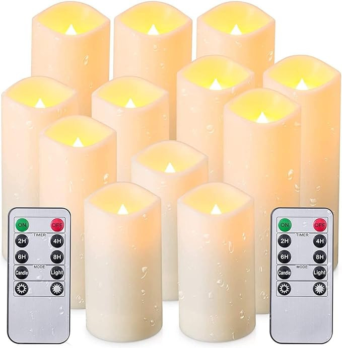 Amazon.com: Flameless Candles with Remote & 2/4/6/8H Timers, Outdoor Indoor Waterproof Remote Can... | Amazon (US)
