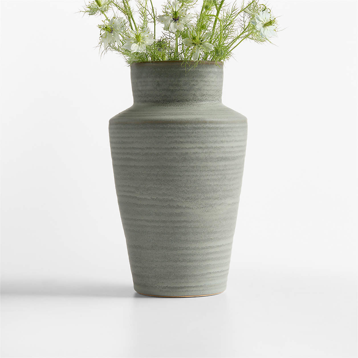 Cadeau Large Green Ceramic Vase 10" + Reviews | Crate & Barrel | Crate & Barrel