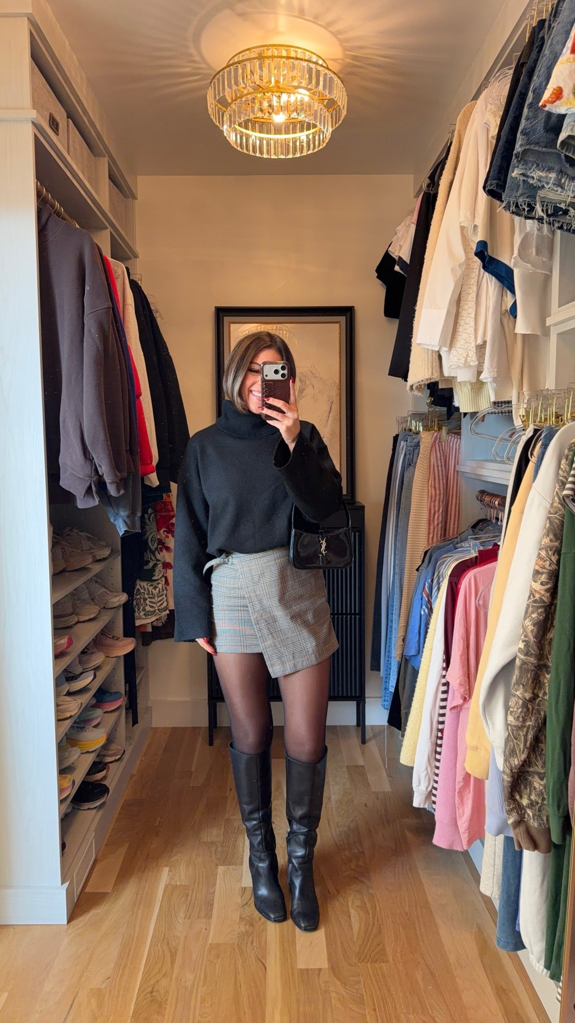 old navy mini wrap skirt for $28 with online discount styled with black oversized knit turtleneck sweater, sheer black tights, and black leather knee-high boots 🫶🏻

Sizing: i'm 5'4" and typically wear a small/2
xs petite skirt 


vici: emerson40
Revolve code: tulip

Fall transitional, Fall event, Workwear, wrap skirt, Chunky sweater, Mesh top, oversized sweatshirt, faux fur jacket, black boots, suede boots, leather boots, brown boots