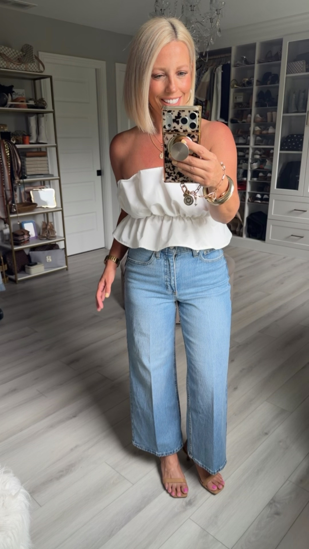 Tank medium 
Jeans TTS size 4
Heels sized up 1/2 size

#LTKSaleAlert #LTKootd #LTKBeauty