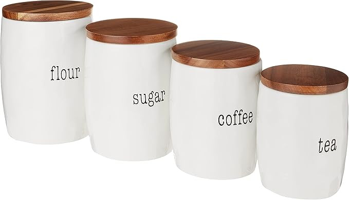Certified International Corp 23695 4 piece Canister Set with Wood Lids, Multicolor | Amazon (US)