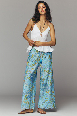 Farm Rio x Anthropologie Linen Floral Pants | Anthropologie (US)