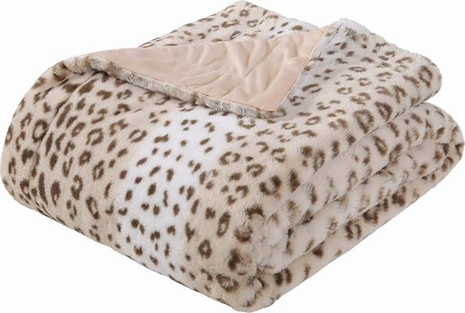 Sedona House Faux Fur Cheetah Print Throw Blanket - Super Soft Fuzzy Faux Fur Cozy Warm Fluffy Be... | Amazon (US)