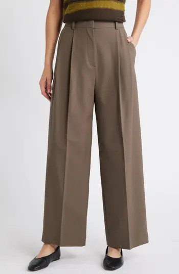 COS Pleat Front Twill Wide Leg Pants | Nordstrom | Nordstrom