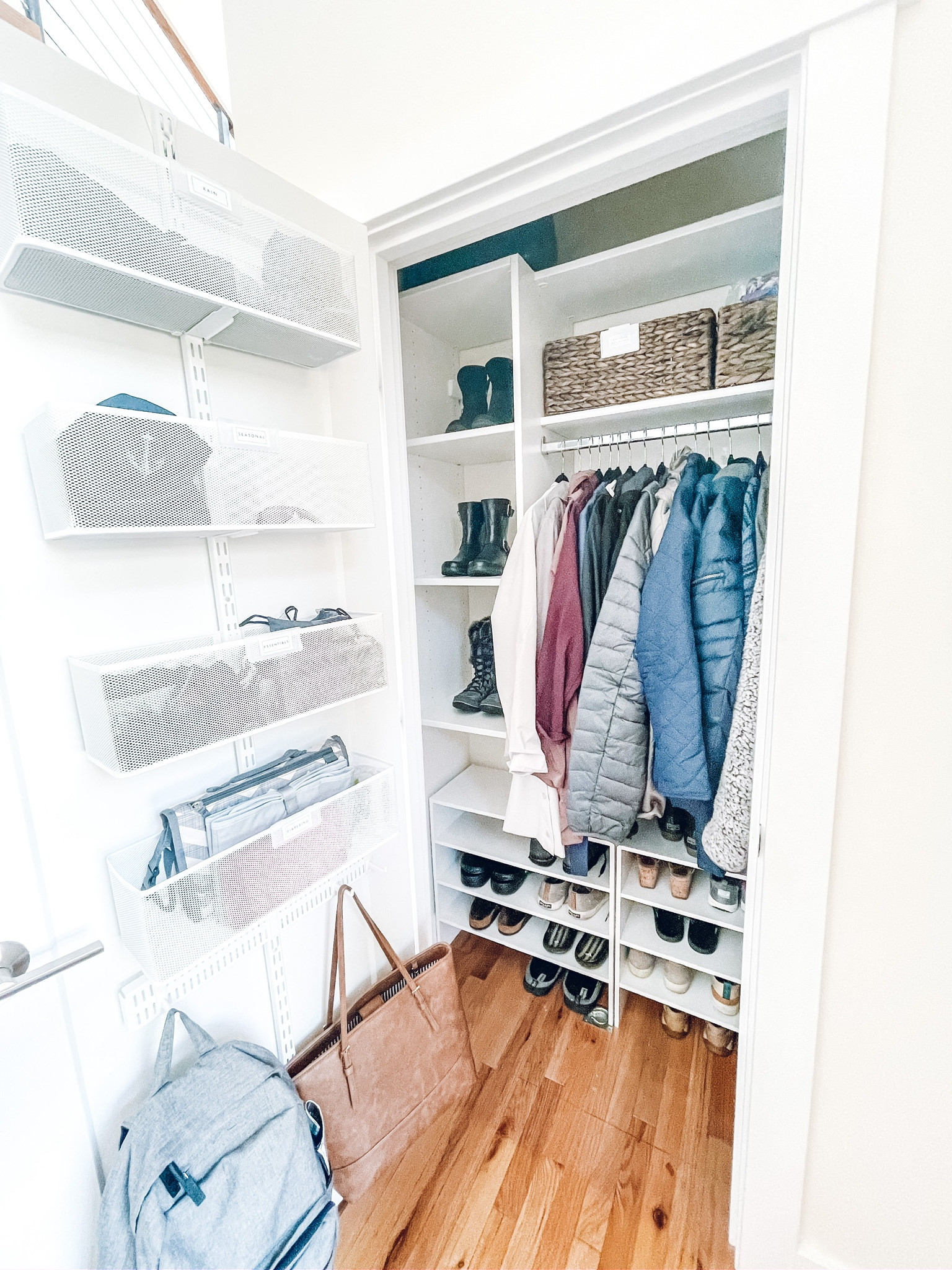 Entryway Organization. Elfa Utility Large Wire Over The Door Rack. The Container Store Water Hyacinth Bin. The Container Store 2-Shelf Shoe Stacker. Madewell The Zip-Top Medium Transport Tote ✨

#LTKkids #LTKhome #LTKfamily