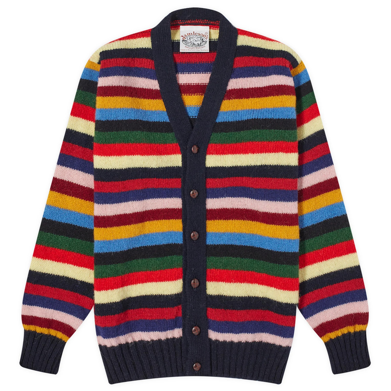 Jamieson's of Shetland Stripe V-Neck Cardigan | END. Clothing