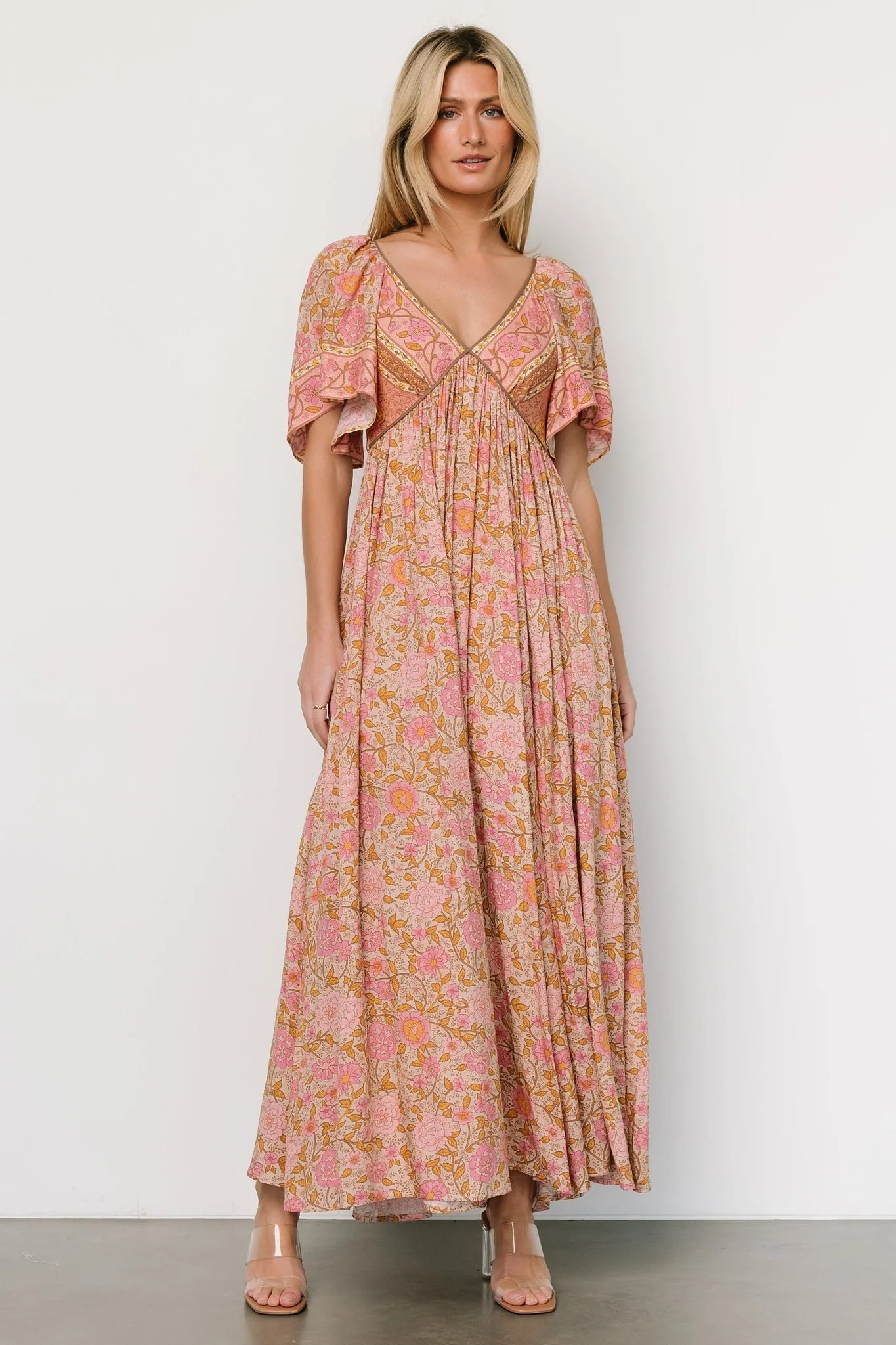 Evanthia Maxi Dress | Vintage Blush Print | Baltic Born