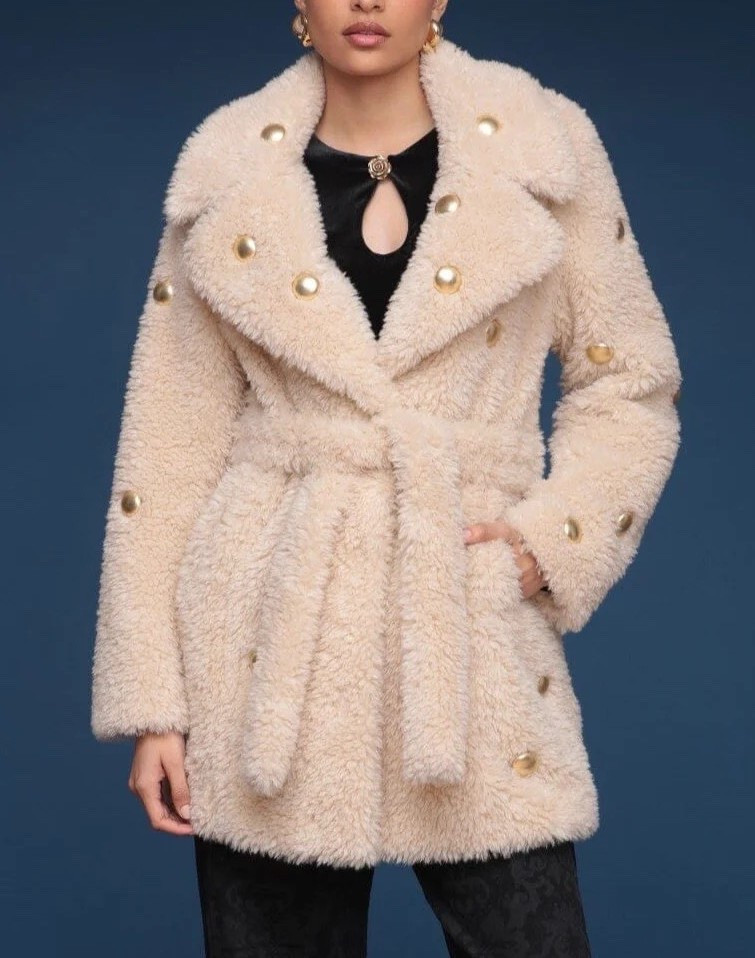 Bundle up this snowy season with the most stylish faux fur coat! The STUDDED FAUX FUR WRAP COAT from Avec Les Filles is under $200.

Keywords;m: Winter coat, short coat, faux fur coat, teddy coat, sherpa coat, puffer coat, wool coat, gifts for her

#LTKootd #LTKgrwm #LTKHoliday