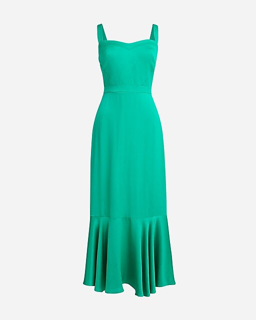 Collection fitted flare-hem dress in luster crepe | J. Crew US