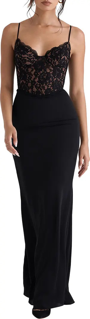 Cara Corset Illusion Lace Underwire Cocktail Dress | Nordstrom