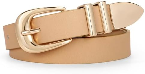 WERFORU Women Leather Belt Fashion Leather Waist Belt for Pants Jean Ladies Western Belt with Gol... | Amazon (US)