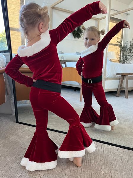 SARAHLIT for 25% off girls Santa bell bottom outfit