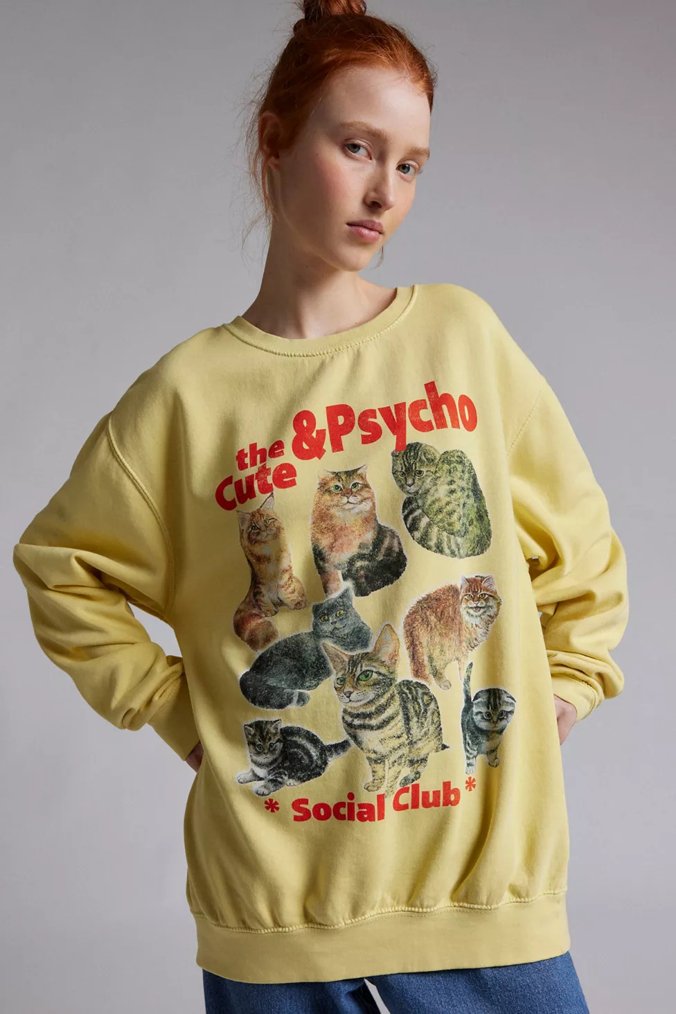 Cute Cat Crew Neck Sweatshirt | Urban Outfitters (US and RoW)