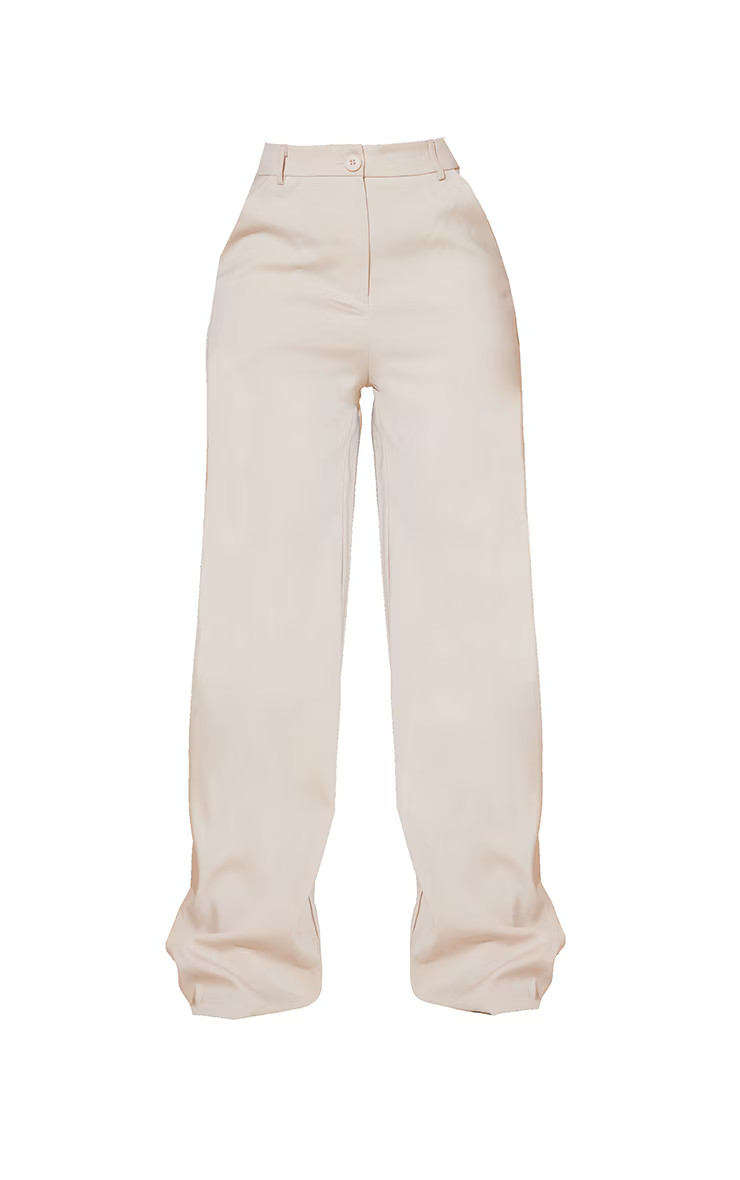 Stone High Waist Woven Straight Leg Pants | PrettyLittleThing US