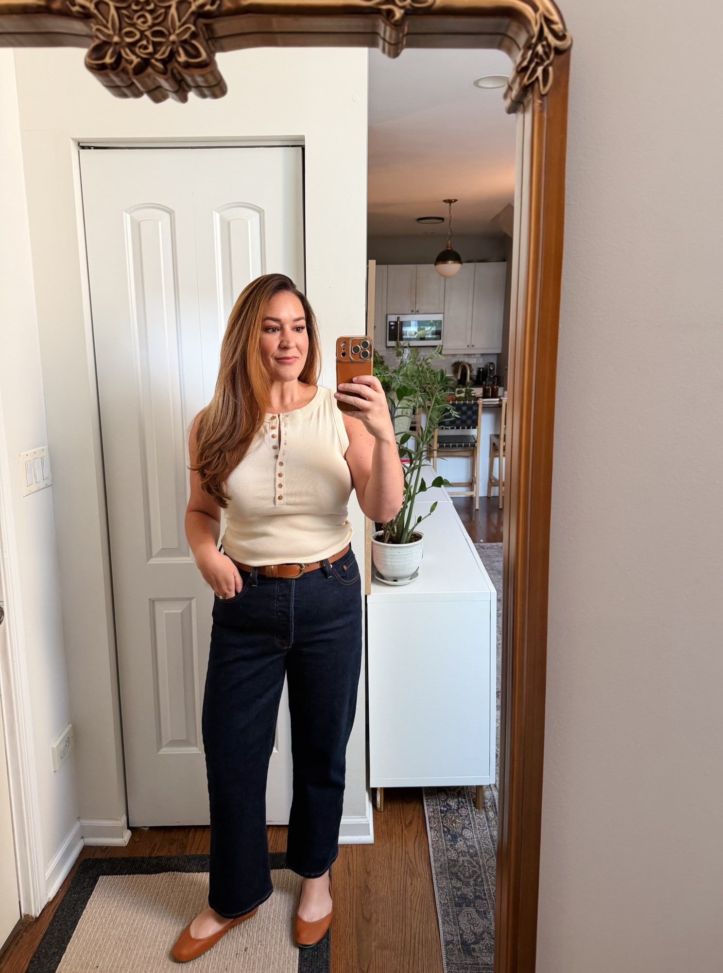 Casual evening out playing mini golf and grabbing some sushi. 

Button front tank- XL
Dark wash jeans- 31/27
Natural belt- 85
Chestnut flats

#LTKootd #LTKMidsize #LTKSeasonal