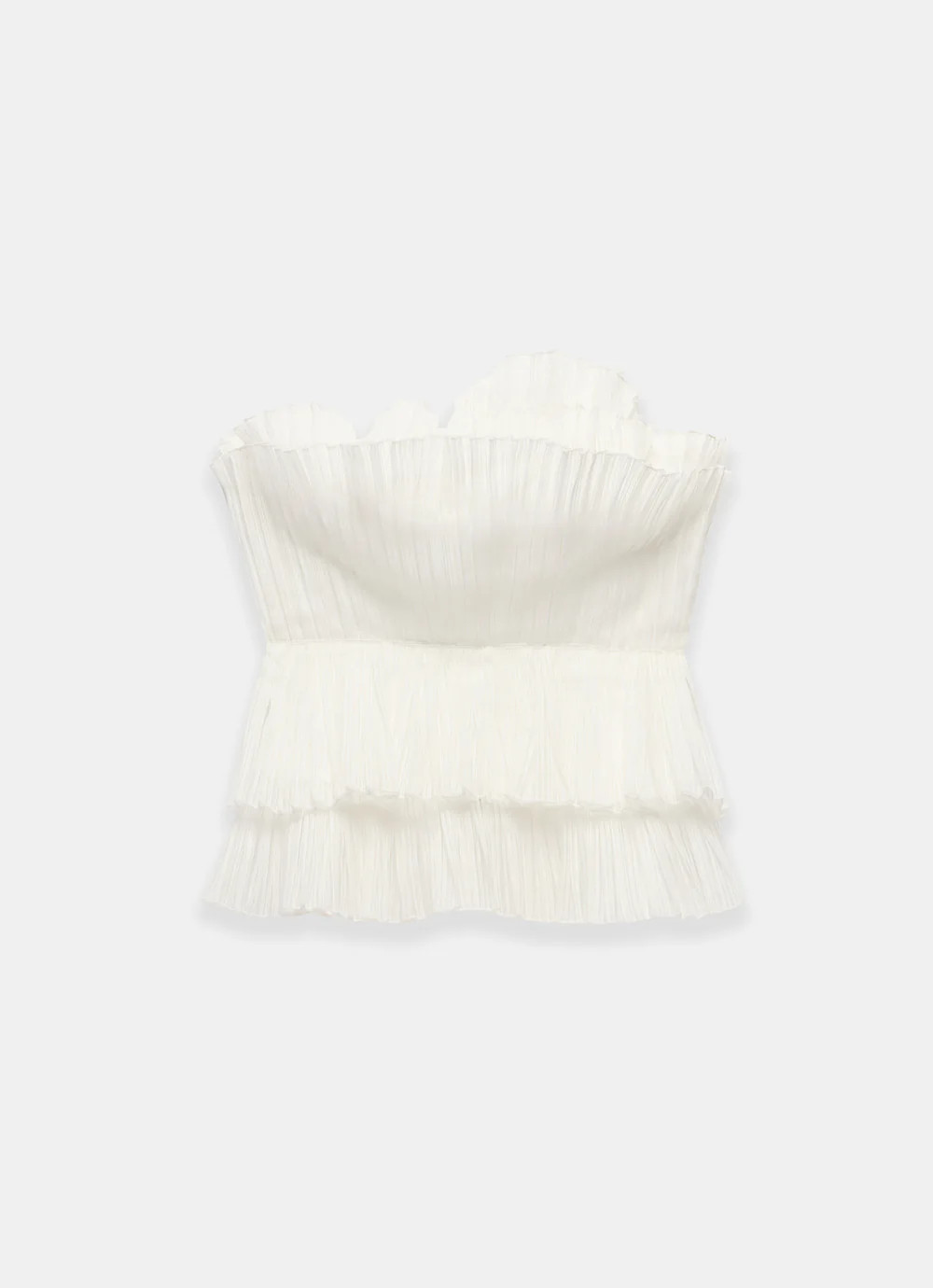 White Textured Bandeau Top | Mint Velvet