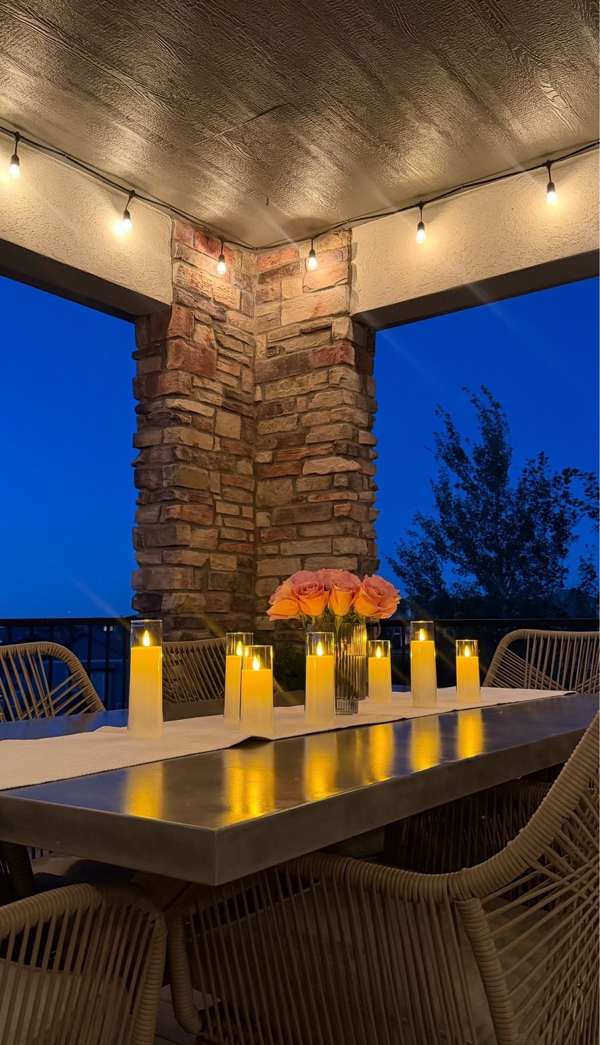 #ad outdoor lighting to set the vibe for any hosting or plain old weeknight at home ✨ these flameless pillar candles are also plastic so I never have to worry about them blowing over and breaking when they’re outside. Linking everything below! @wayfair @shop.ltk #wishyouwerehere #outdoor #Wayfair #WayfairPartner #liketkit