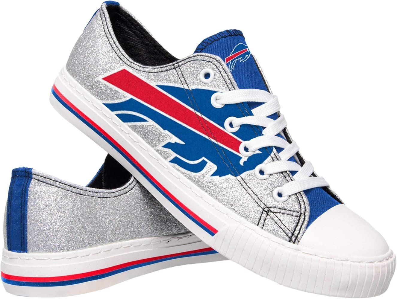 FOCO Women's NFL Team Logo Ladies Fashion Glitter Low Top Canvas Sneakers Shoes Dallas Cowboys Sh... | Amazon (US)