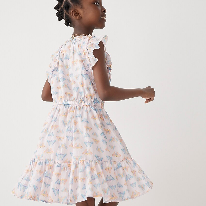 Girls' ruffle-trim dress in floral | J. Crew US