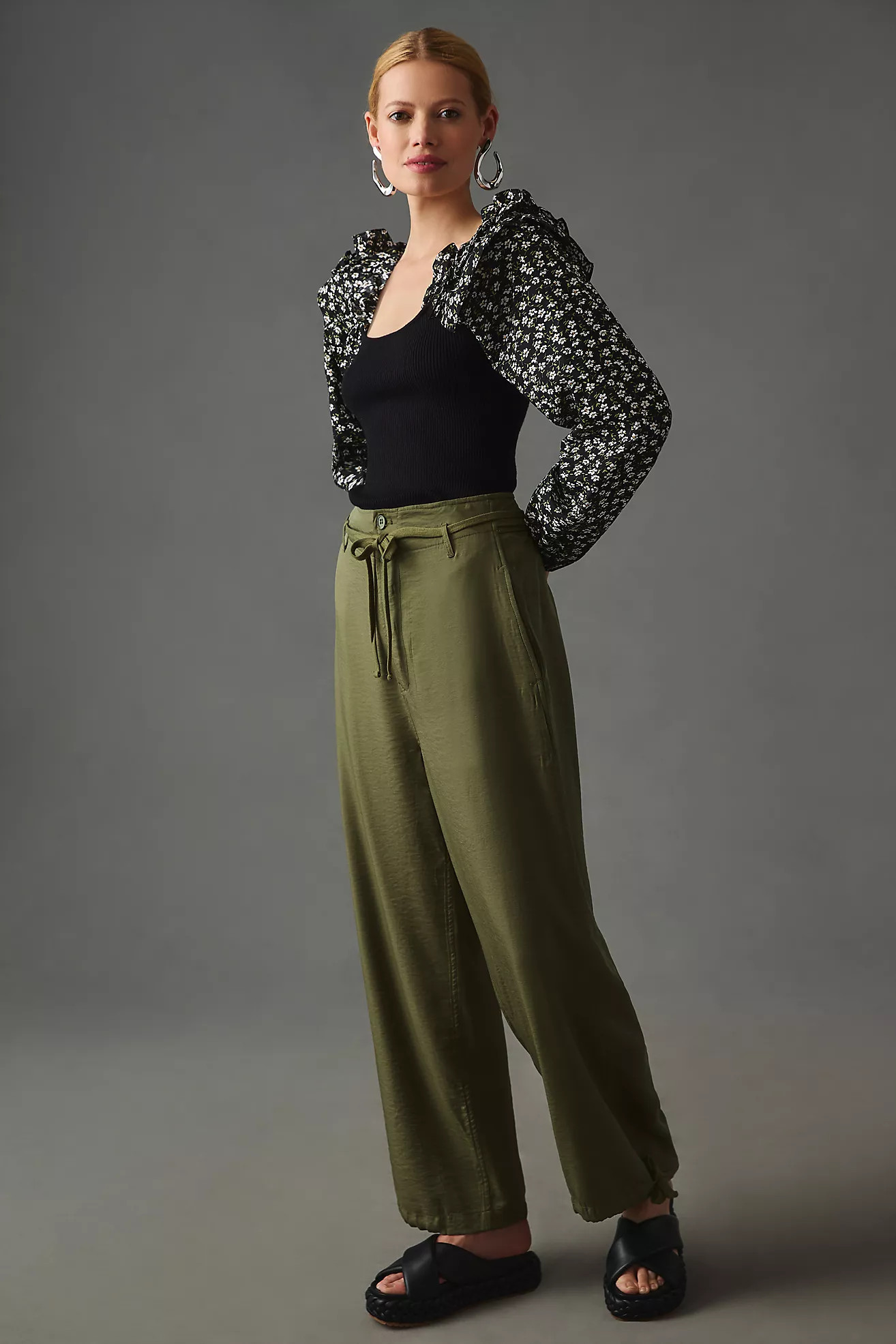 By Anthropologie Woven Ruffle-Sleeve Sweater | Anthropologie (US)