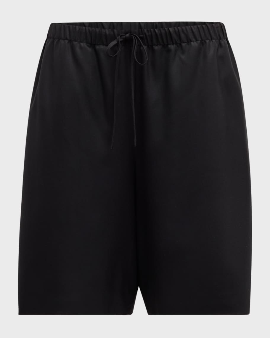 THE ROW Stanton Wide-Leg Bermuda Pull-On Shorts | Neiman Marcus