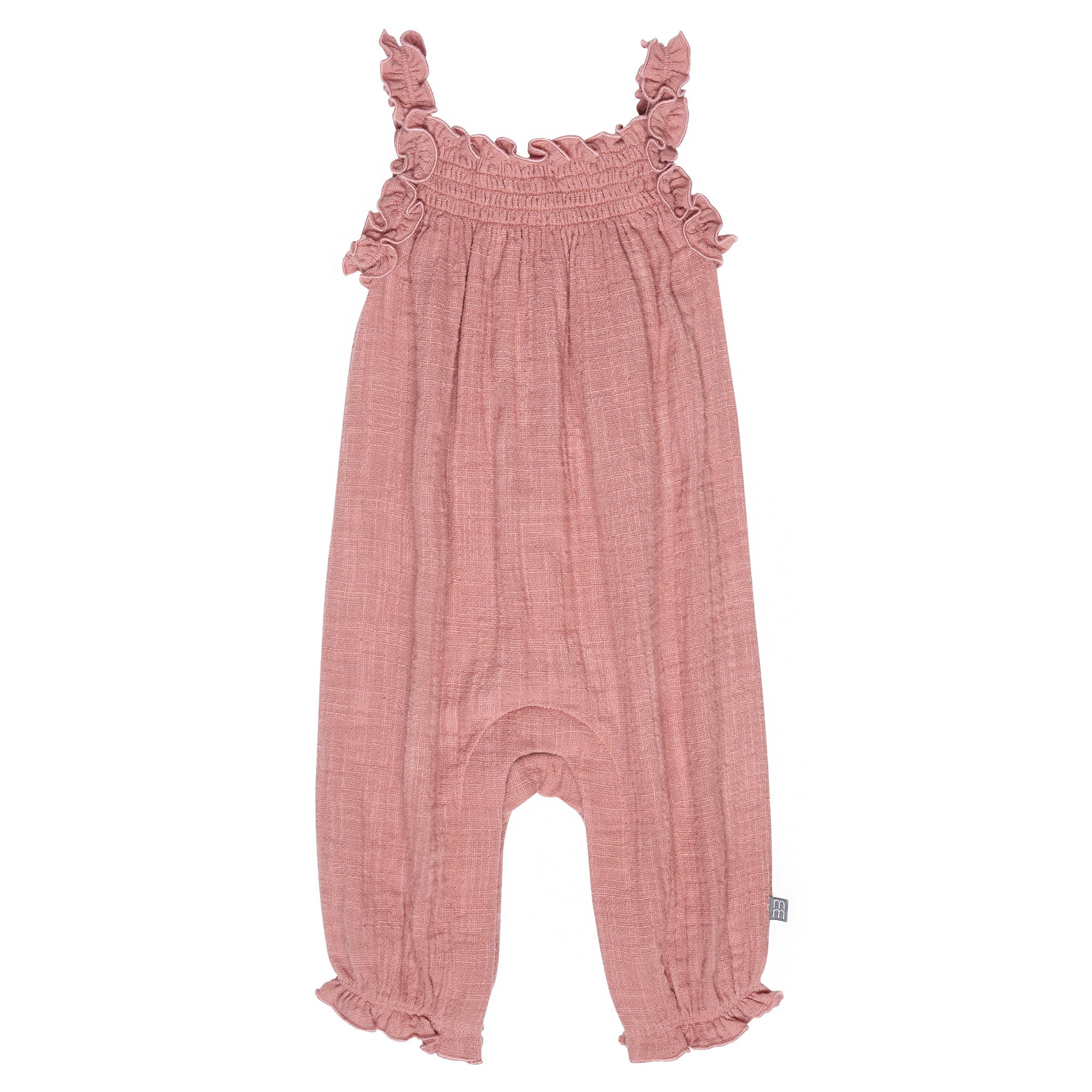 Modern Moments by Gerber Baby Girl Long Leg Romper With Smocking Detail, Sizes 0/3 Months - 24 Mo... | Walmart (US)