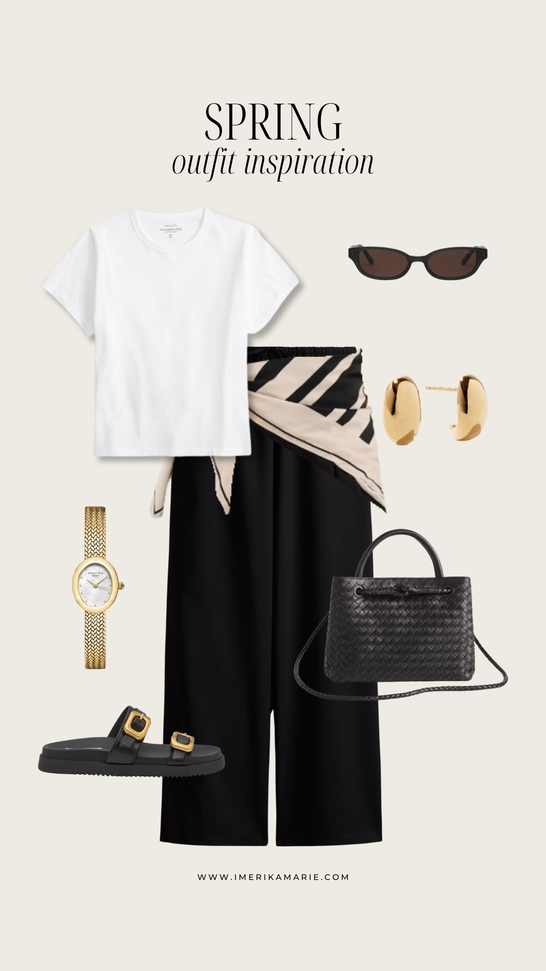 scarf. satin scarf. silk scarf. black pants. white t-shirt. white tee. black purse. black sandals. spring outfit

#LTKgrwm #LTKootd #LTKPetite
