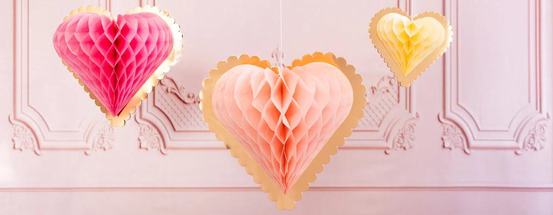 Secret Admirer Honeycomb Hanging Hearts | My Mind's Eye