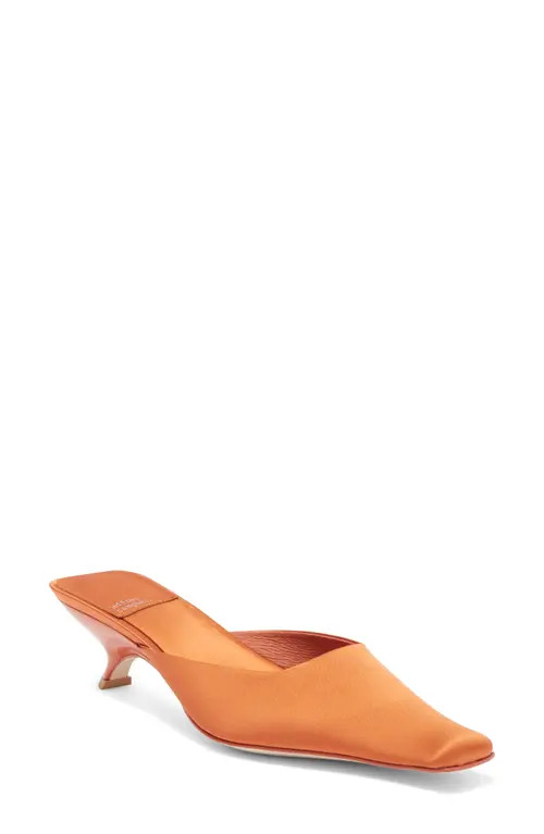 Jeffrey Campbell Esmerelda Square Toe Mule in Orange Silk at Nordstrom, Size 7 | Nordstrom