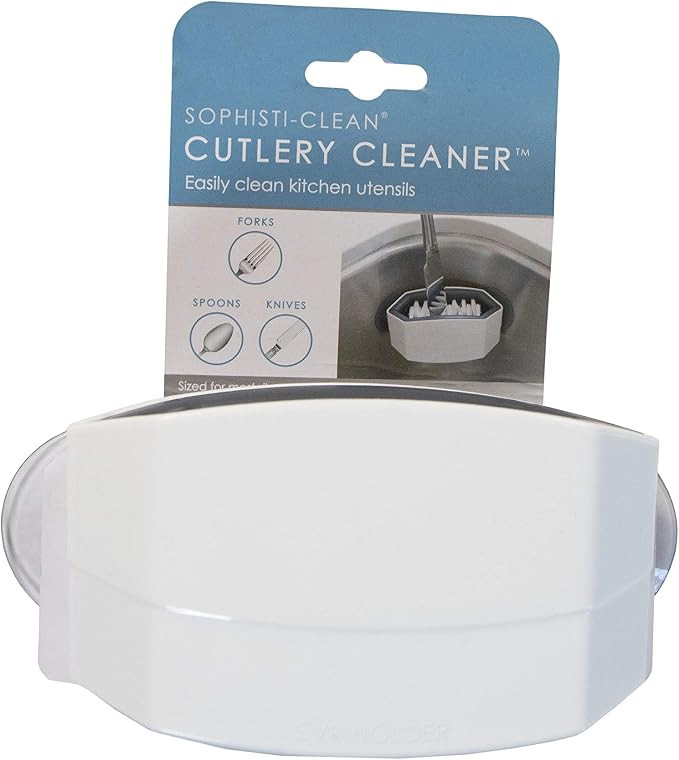 Cutlery Cleaner Brush, Suctioned in-Sink Silverware Scrubber, Non-Scratch Bristles, Easily Clean ... | Amazon (US)