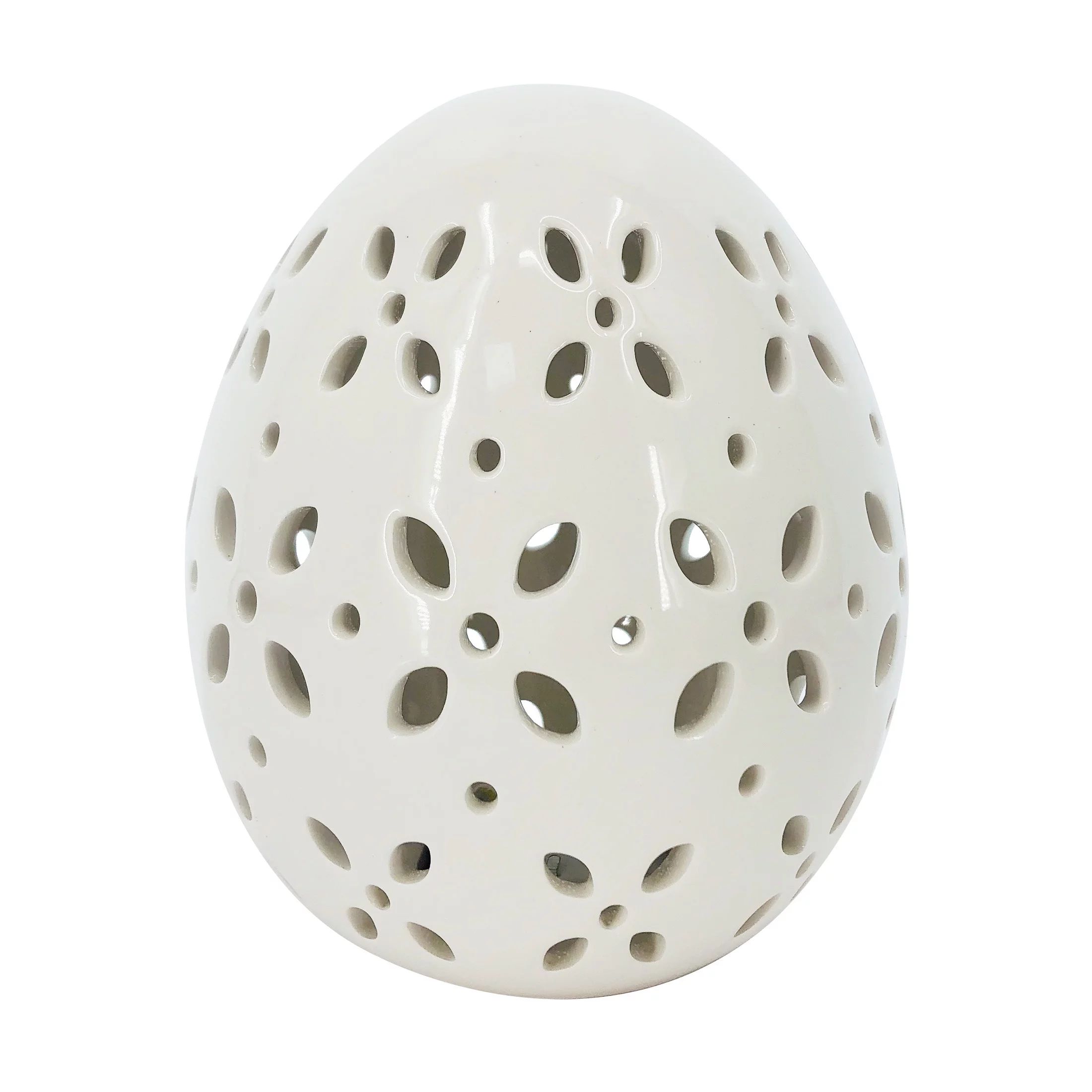 Way to Celebrate 7 in Large Easter LED White Ceramic Egg, 1.58 lb | Walmart (US)