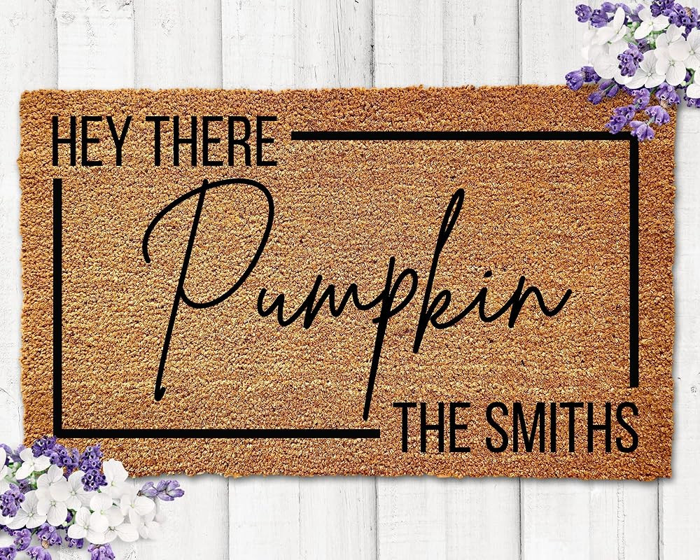Custom Hey There Pumpkin Doormat, Halloween Doormat, Fall Front Porch Decor, Halloween Welcome Ma... | Amazon (US)