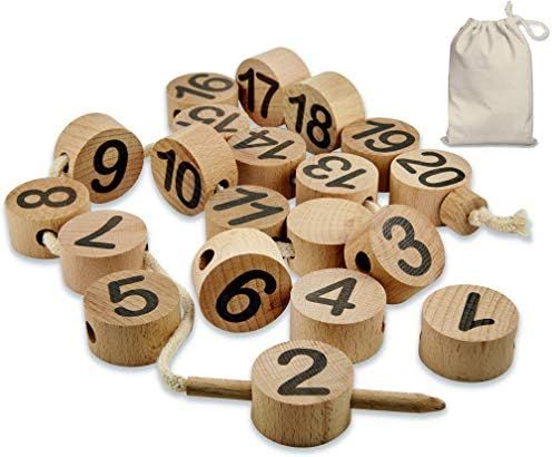 Lacing Beads with Numbers - Developmental and Fine Motor Skills Toy | Amazon (US)