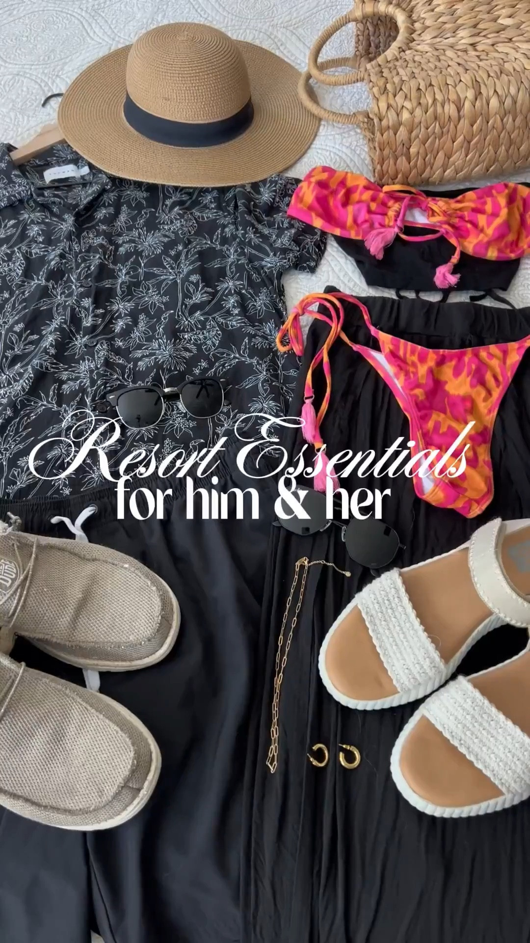 His & hers swim looks for resort getaways ☀️🌊

Light layers, breathable fabrics, and easy accessories for beach mornings, pool days, and sunset drinks by the water 🌅🌴🌺

Everything linked on LTK 🤍

#ltkcouples #resortstyle #beachvacationoutfit #poolsideoutfit #coastalstyle #summerstyle
