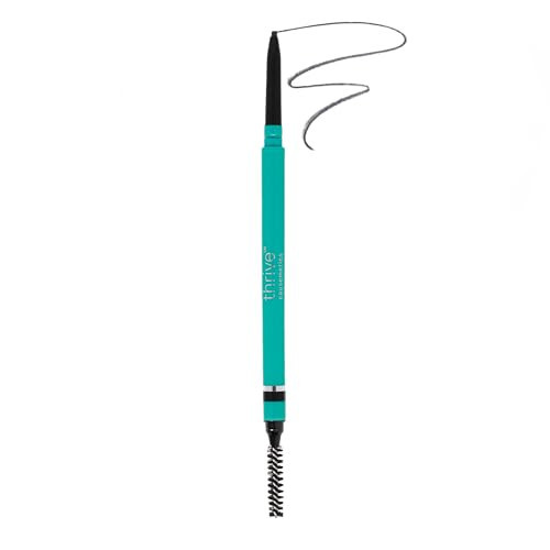 Thrive Causemetics Infinity Waterproof Eyebrow Pencil, Retractable Brow Pencil with Hyaluronic Acid & Shea Butter, Dual Ended Eyebrow Brush Spoolie, Fine Tip, Vegan & Cruelty Free, Tova (Soft Black) | Amazon (US)