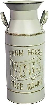 Farmhouse Decor Home Rustic Metal Vase for Home Decorations Vintage Shabby Chic Look (Rustic Gree... | Amazon (US)