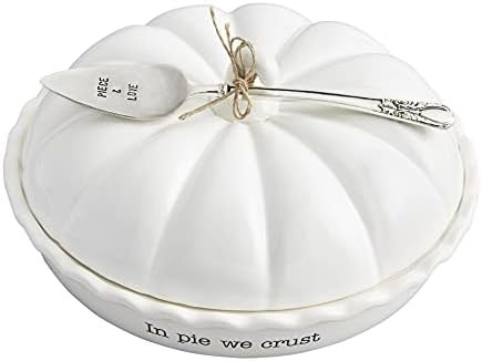 Mud Pie Circa Pumpkin Pie Dish Set, White, 5.5" x 10.5" dia | Amazon (US)
