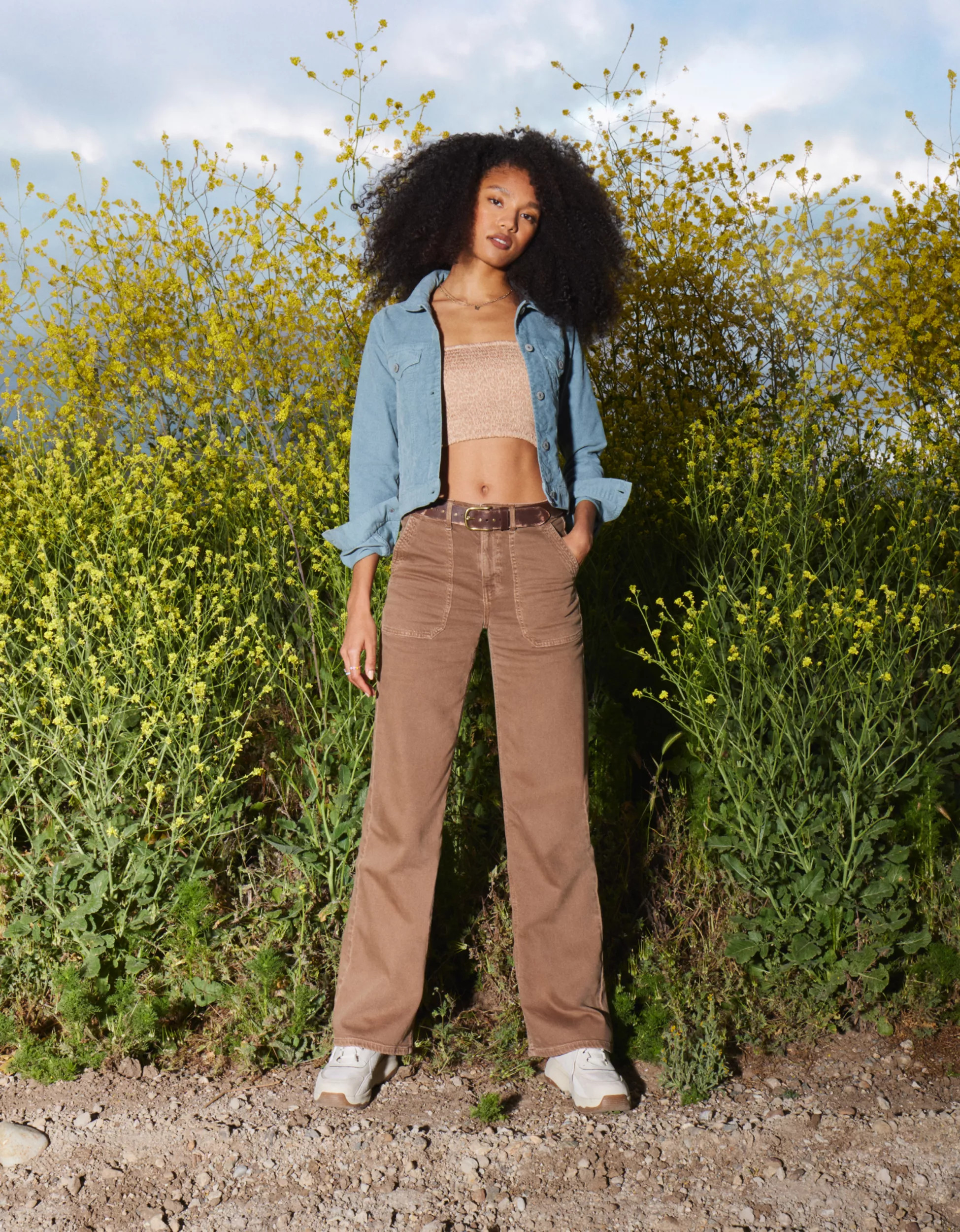 AE Dreamy Drape Stretch Super High-Waisted Baggy Wide-Leg Pant | American Eagle Outfitters (US & CA)