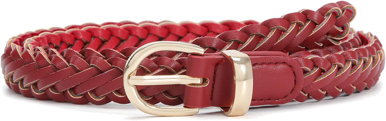 Thin Braided Belts for Women Skinny Woven Belt | Amazon (US)