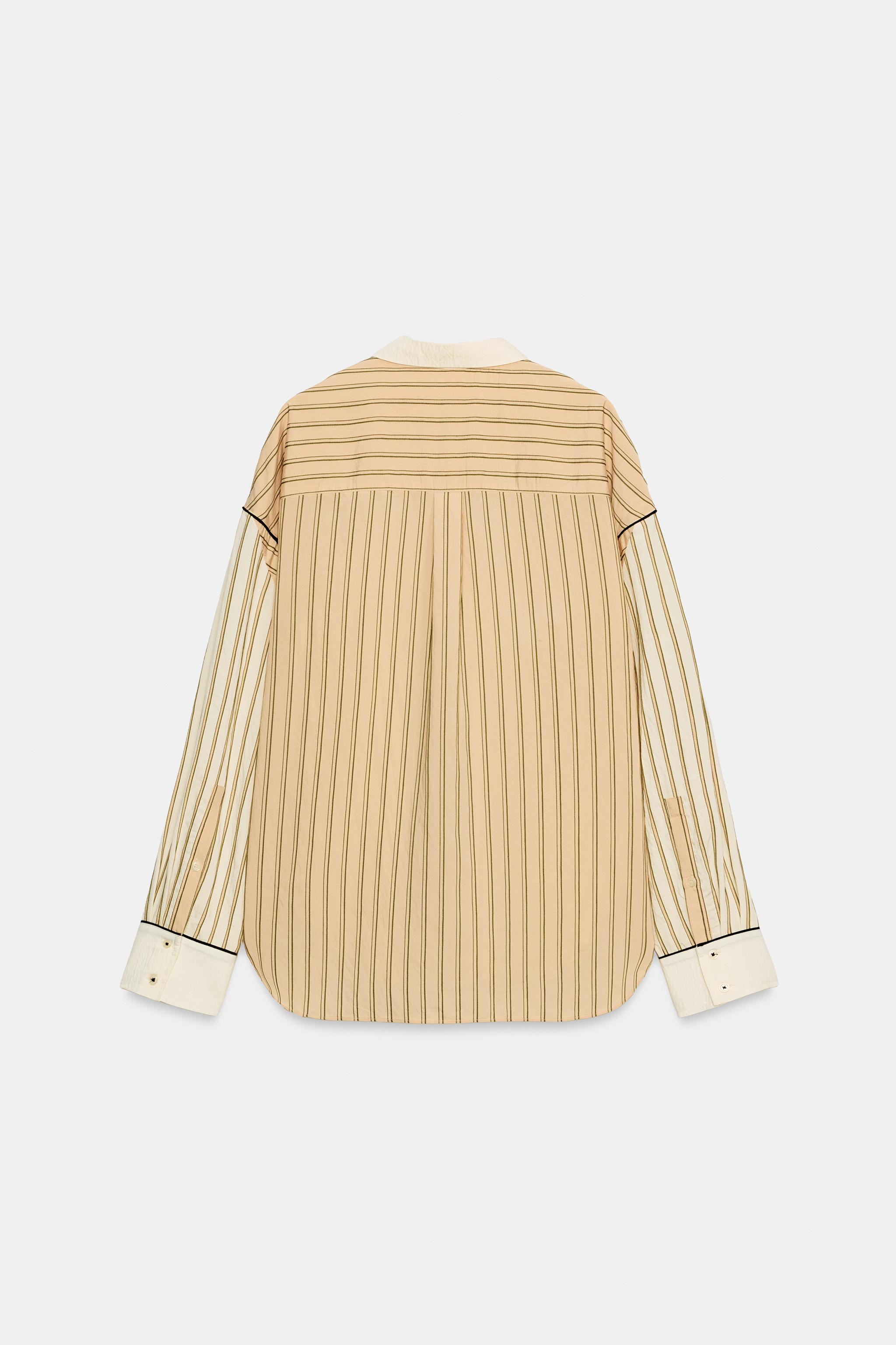 ZW COLLECTION CONTRAST STRIPE SHIRT | Zara US