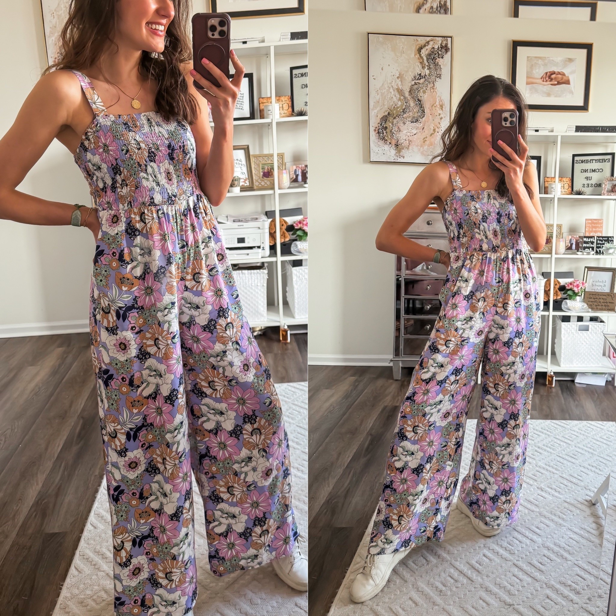 Floral jumpsuit from Amazon for spring 🌸 super comfy + flattering! 

#LTKSeasonal #LTKootd