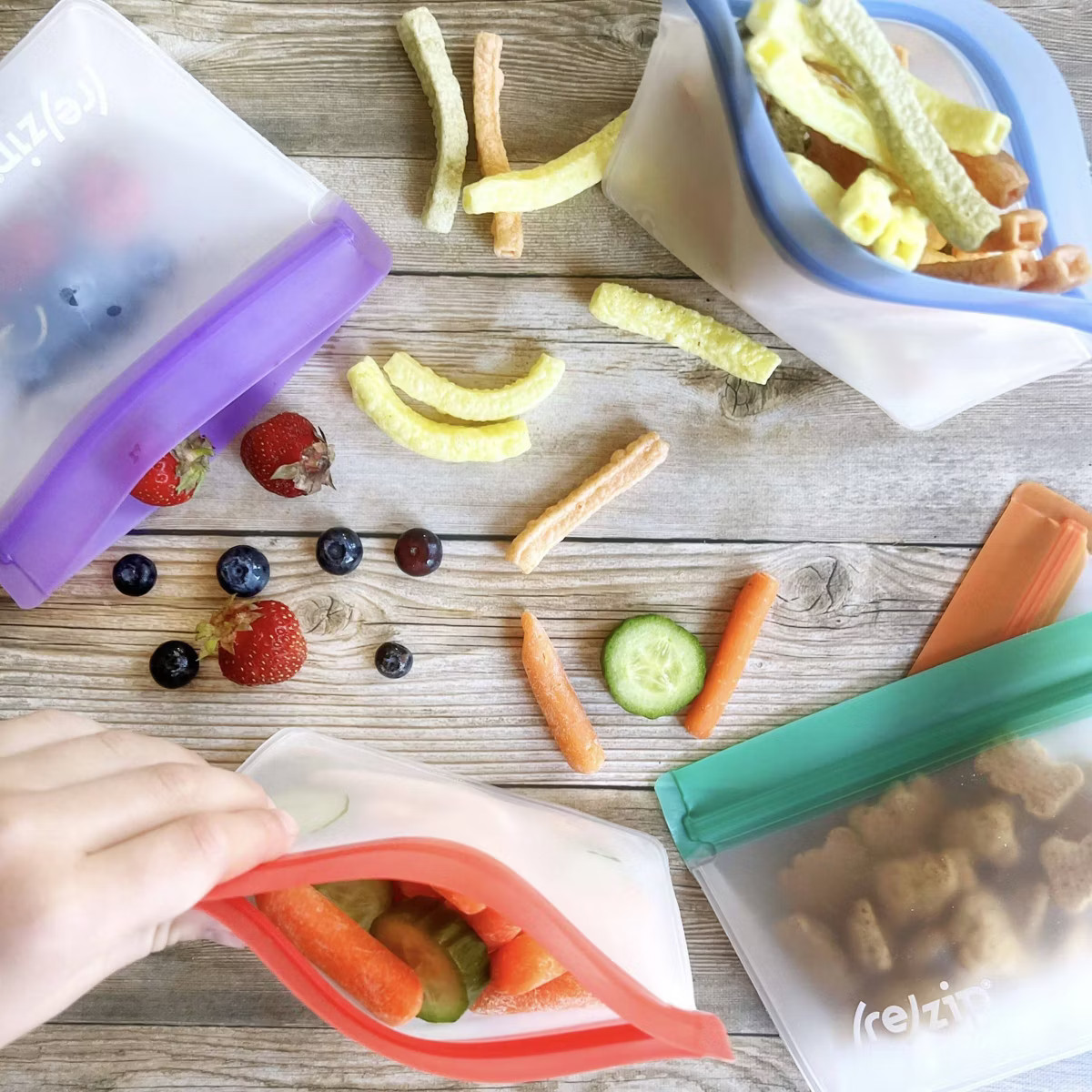 (re)zip Reusable Leakproof Food Storage Stand-Up Snack-sized 1-Cup Bags - 5-pk | Target