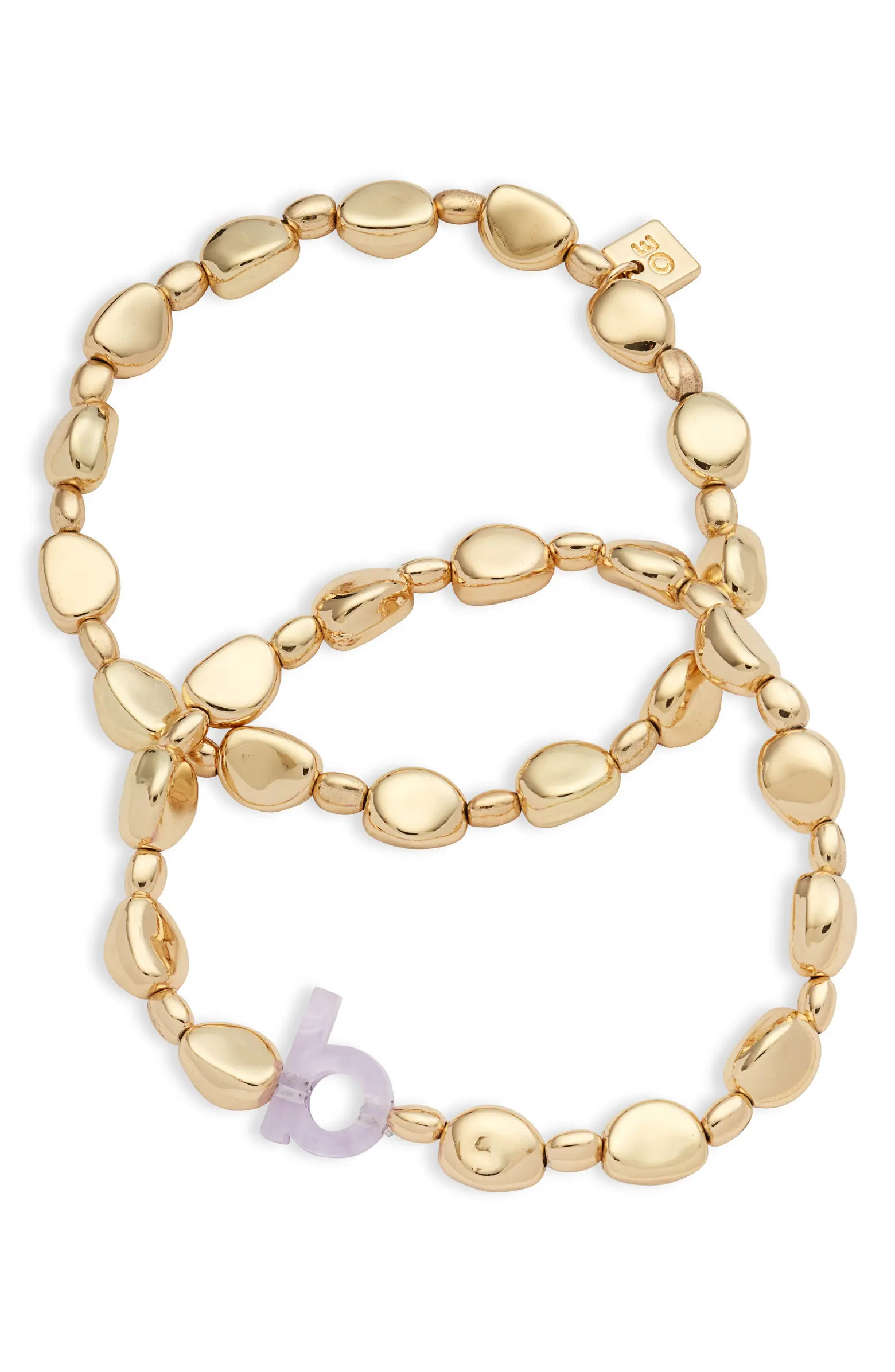 Open Edit Set of 2 Initial Beaded Bracelets | Nordstrom | Nordstrom